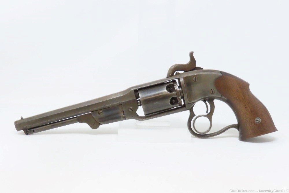 CIVIL WAR Antique SAVAGE “NAVY” Two Trigger .36 Revolver Ring Trigger-img-13