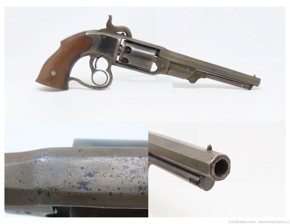 CIVIL WAR Antique SAVAGE “NAVY” Two Trigger .36 Revolver Ring Trigger-img-0