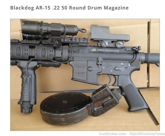 Blackdog AR-15 .22 50 Round Drum Magazine-img-0