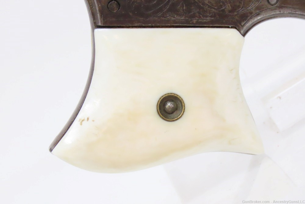 ANTIQUE IVORY Engraved REMINGTON No. 1 Saw Handle Vest Pocket .22 DERINGER -img-14