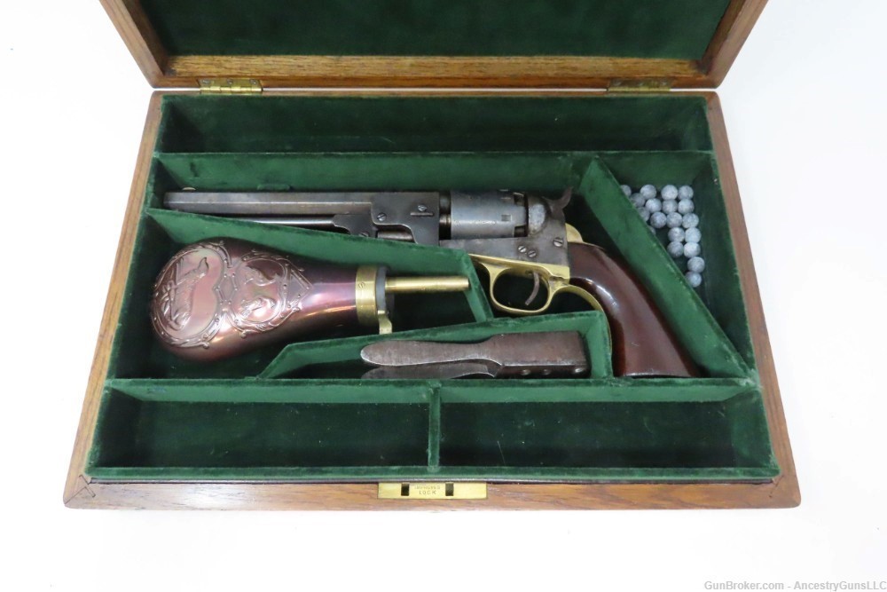 CASED CIVIL WAR Era MANHATTAN FIRE ARMS CO. Series III Perc. NAVY Revolver -img-2
