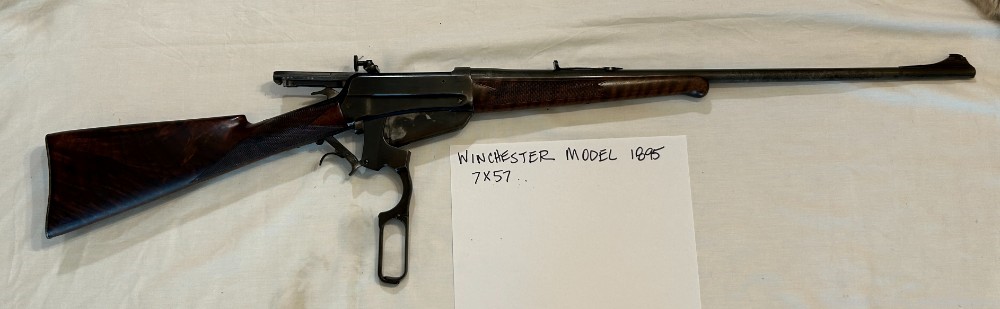 Winchester Model 1895 7x57 Caliber Lever Action rifle with Redfield Sight-img-1