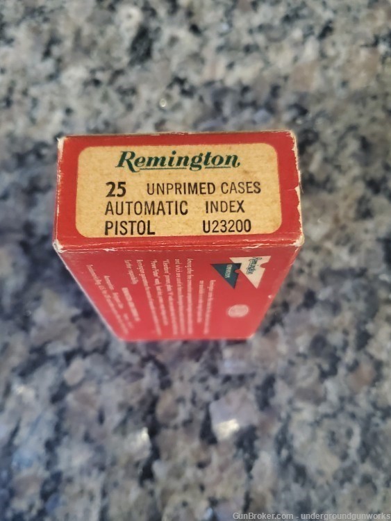 Remington Componets Empty Center fire cases .25 acp 50 cases -img-1