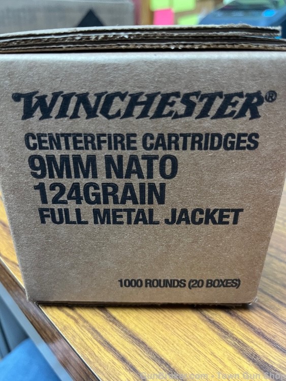 Winchester 9mm 124Gr FMJ 1000 Round Case #W9NATO50-img-0