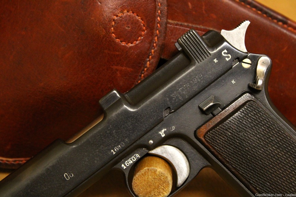 Steyr Hahn Model 1916/1912 9mm w/ Holster (Eagle/L, German Police, WW2)-img-3
