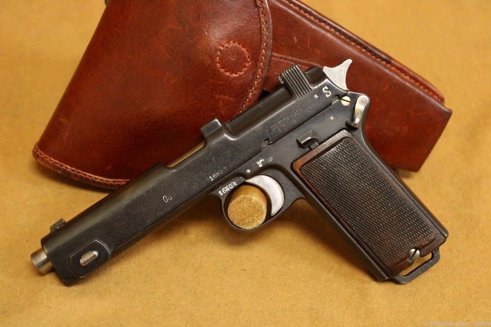 Steyr Hahn Model 1916/1912 9mm w/ Holster (Eagle/L, German Police, WW2)-img-1