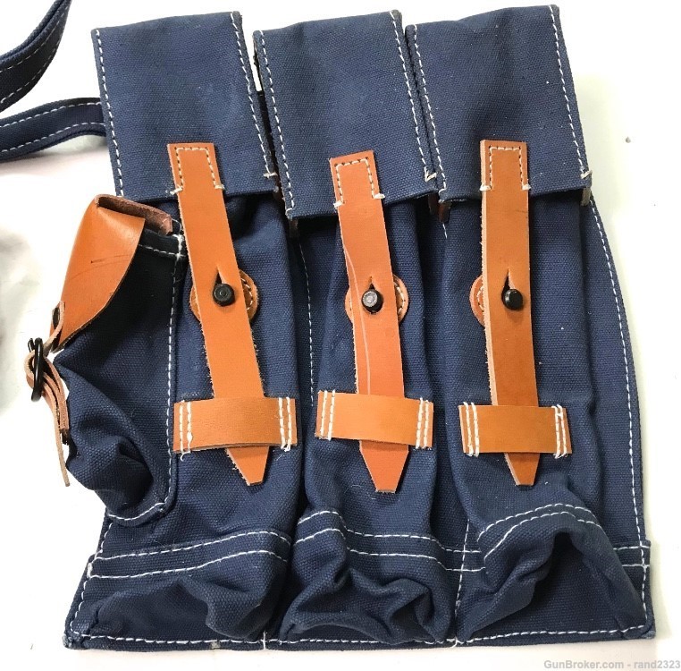 WWII GERMAN MP44 STG44 LUFTWAFFE BLUE AMMO POUCHES-PAIR-img-1