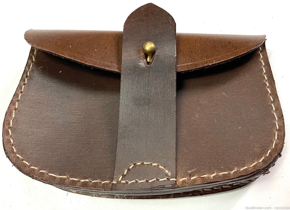 WWI WWII BRITISH P1915 WEBLEY REVOLVER PISTOL LEATHER AMMO BELT POUCH-img-0