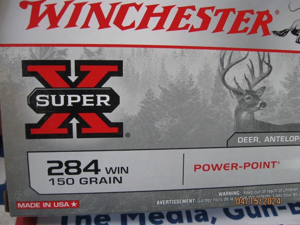 284 Winchester 150 gr Power-Point ammo 20 rd bx Newest Deer Ammo more avail-img-1