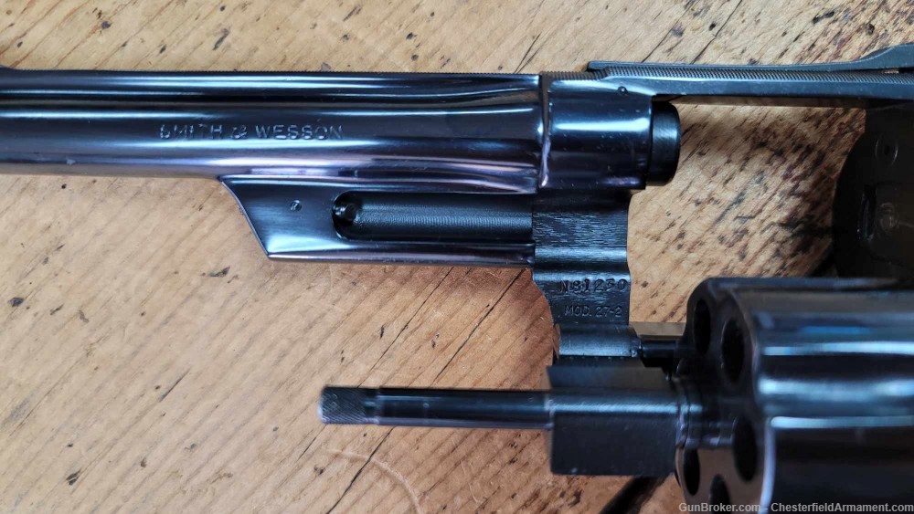 Smith & Wesson Model 27-2 .357 magnum pinned revolver Walnut Box-img-28