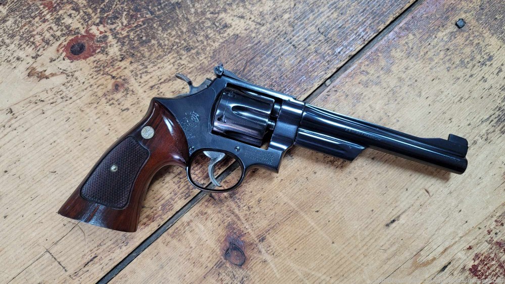 Smith & Wesson Model 27-2 .357 magnum pinned revolver Walnut Box-img-2