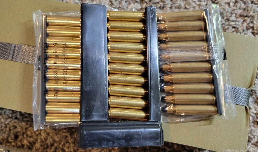 300rds 5.56x45mm blanks Denex Denmark 300 rounds .223 REM sealed on clips-img-6