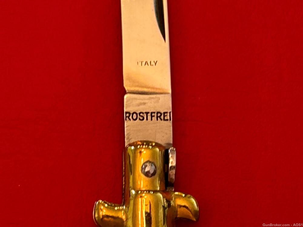 Falcon Famous Blades Italy Manual 8” Lockback Stiletto Knife Rostfrei Stag -img-6