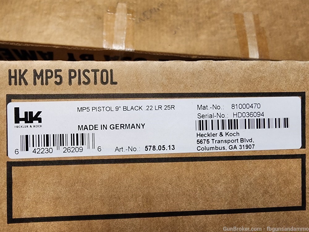 PICS! NEW! Heckler & Koch HK MP5 PISTOL .22 LR 9" 22 22LR 81000470 THREADED-img-0
