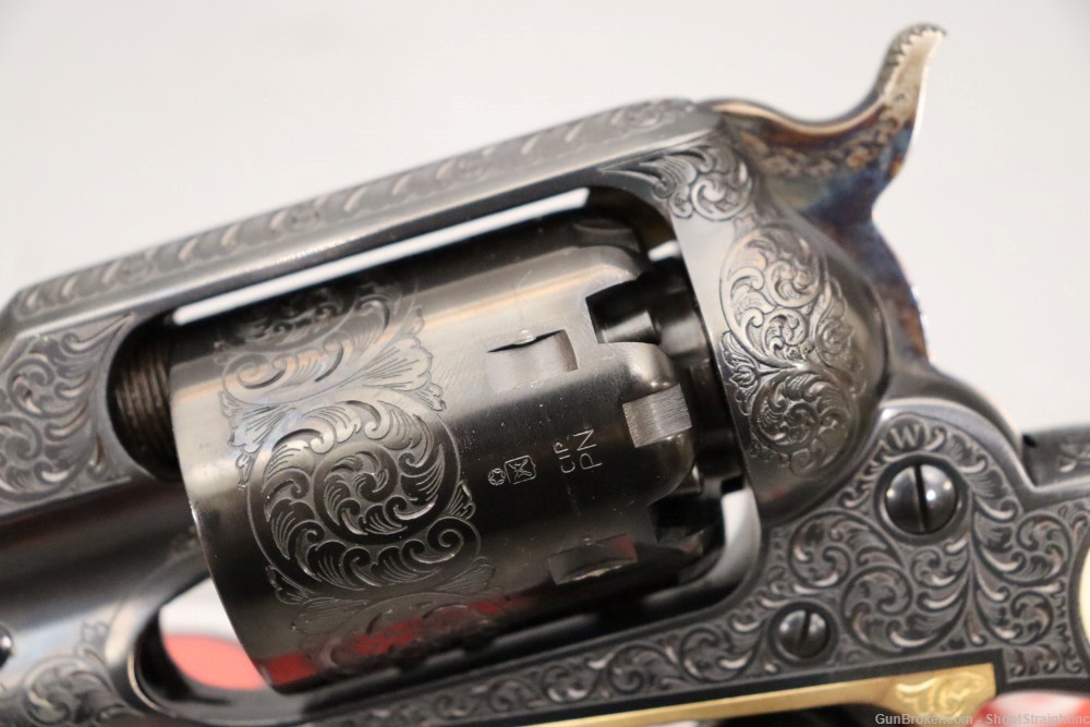 Uberti Black Powder Model 1858 Deluxe Ivory .44CAL 8" - NEW - Broken Grips -img-18