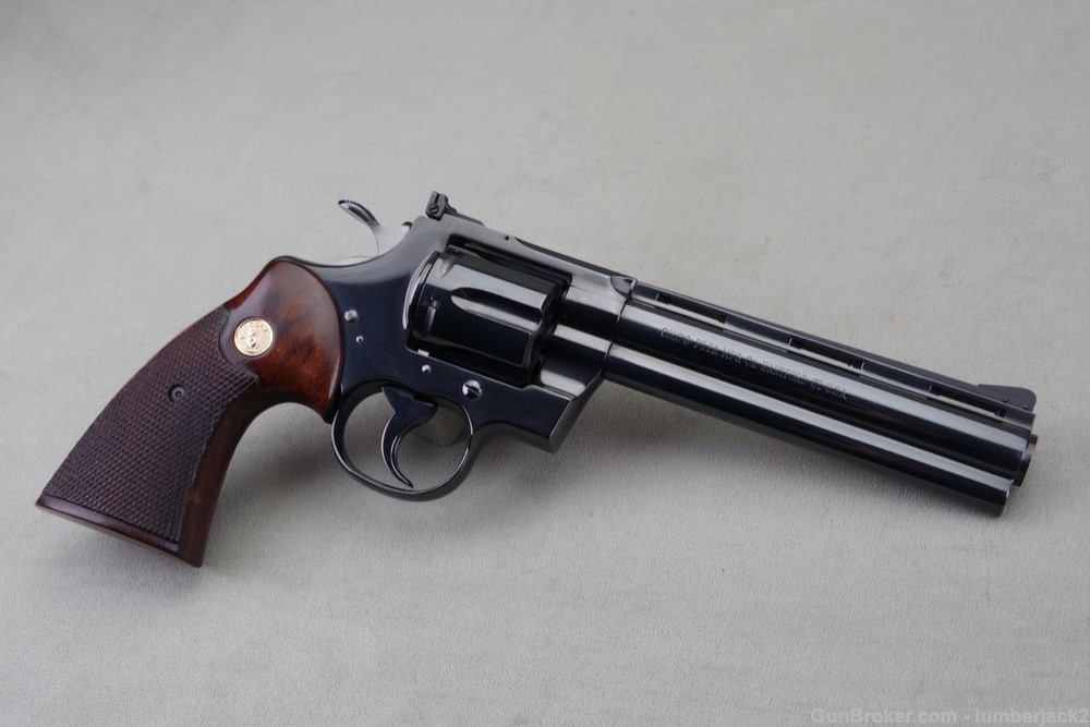 1967 Colt Python 357 Magnum 6'' Royal Blue with Original Box 99%-img-15