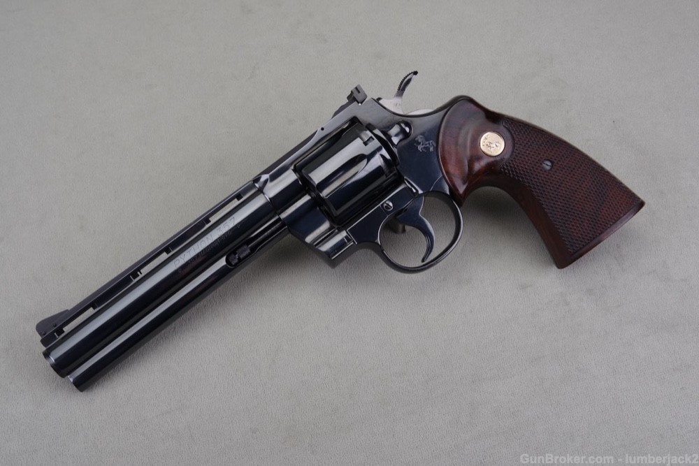 1967 Colt Python 357 Magnum 6'' Royal Blue with Original Box 99%-img-37