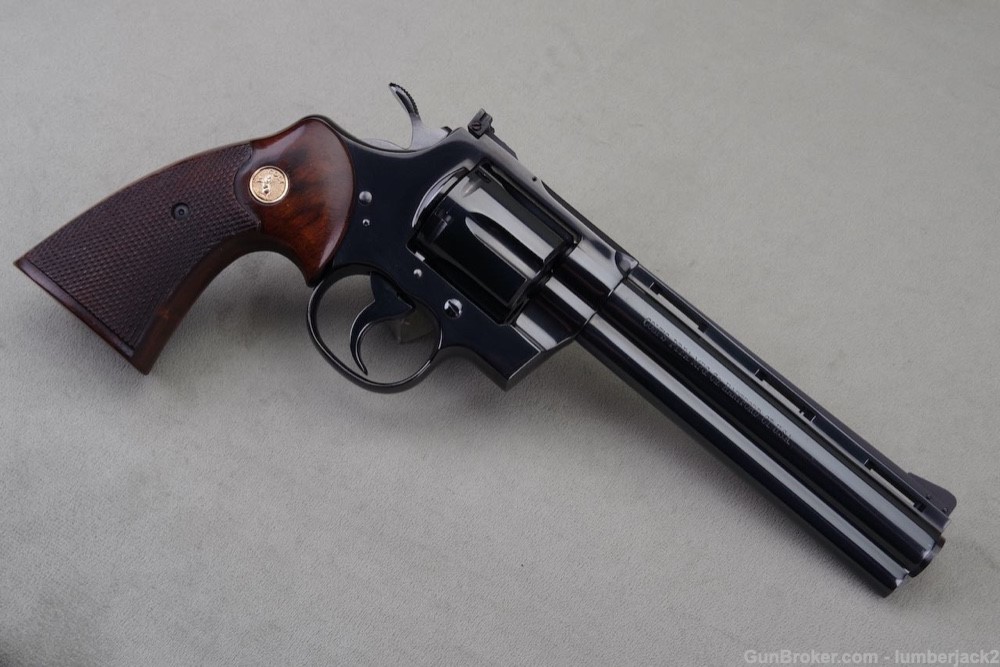 1967 Colt Python 357 Magnum 6'' Royal Blue with Original Box 99%-img-36