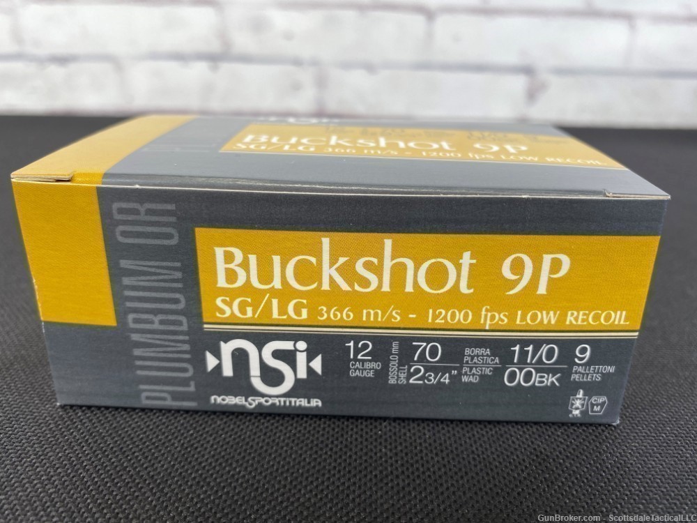 NobelSport Buckshot 9 Pellet 00 Buck 2 3/4 inch Box of 10 Rounds-img-0