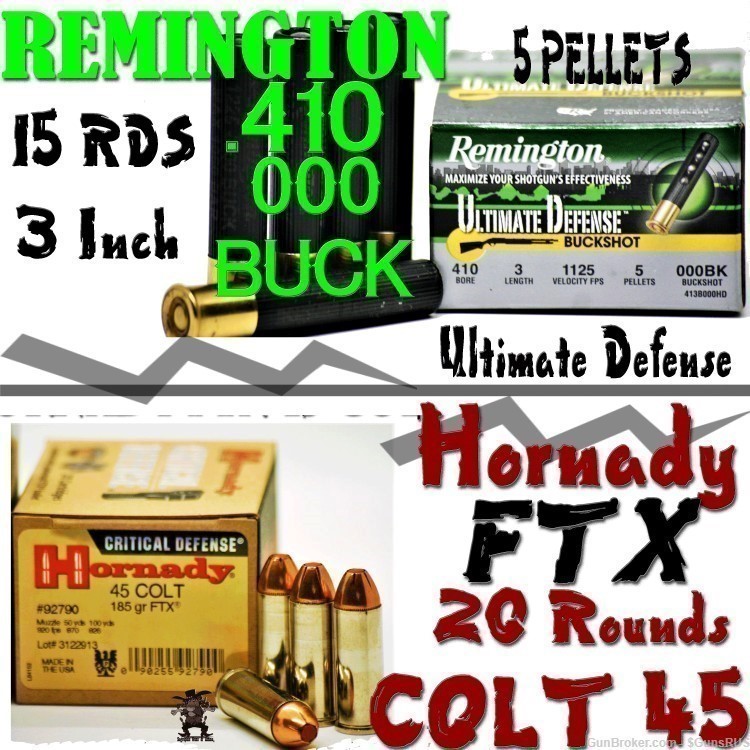 45 LC/410 Buck COMBO Hornady FTX 45LC & Remington 3" 410 DEFENSE BUCK Shot-img-4