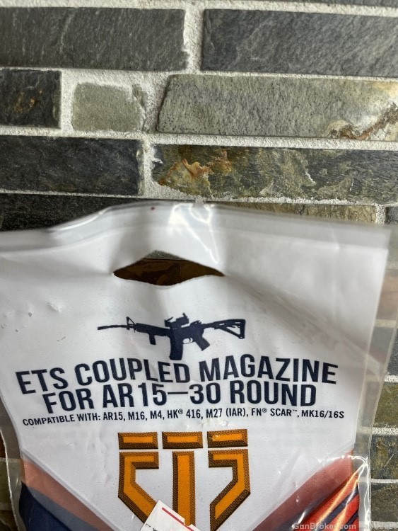 ETS AR15 Magazine, 30 Round, w/ Coupler, Smoke-img-3
