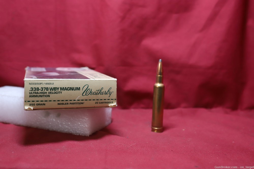 Weatherby .338-378 WBY mag 250 Gr. Nosler Partition Factory Ammo 20 Ct-img-0