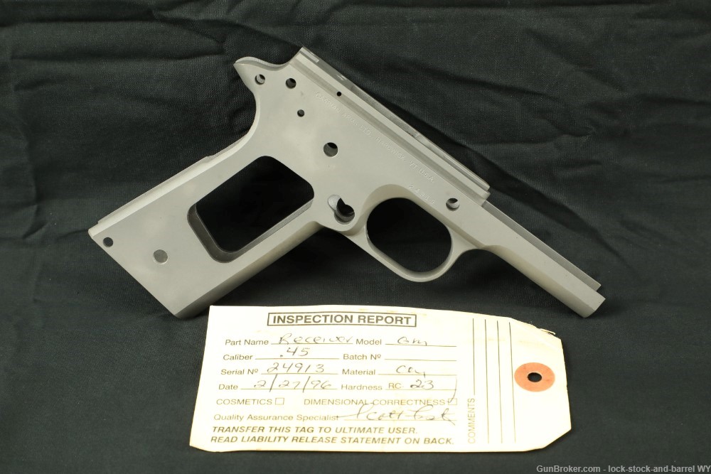 Caspian Arms LTD .45 ACP Receiver Frame Never Assembled 1911 Pistol 1996-img-2