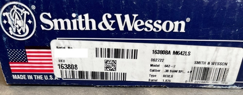 Smith and Wesson 642LS 163808  642LS S&W 38Spl S&W 642 Wesson & Smith-img-6