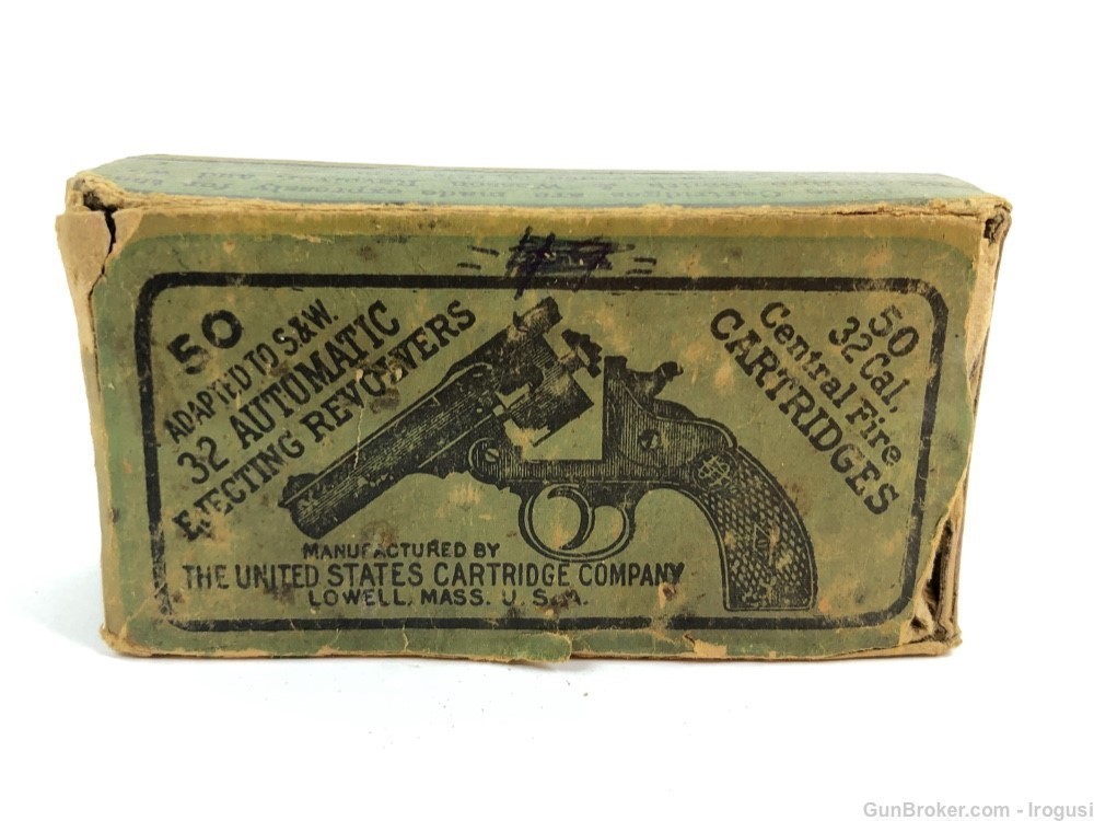 United States Cartridge Co .32 S&W Short USCC 44 Rounds Vintage Box 356-MO-img-6