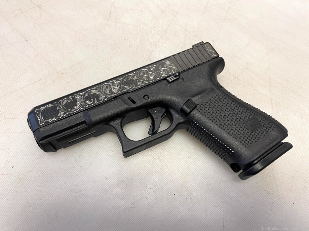 Glock Model G19M FBI Pistol 9MM Scroll Engraved 19M Night Sights NO CC FEES-img-0