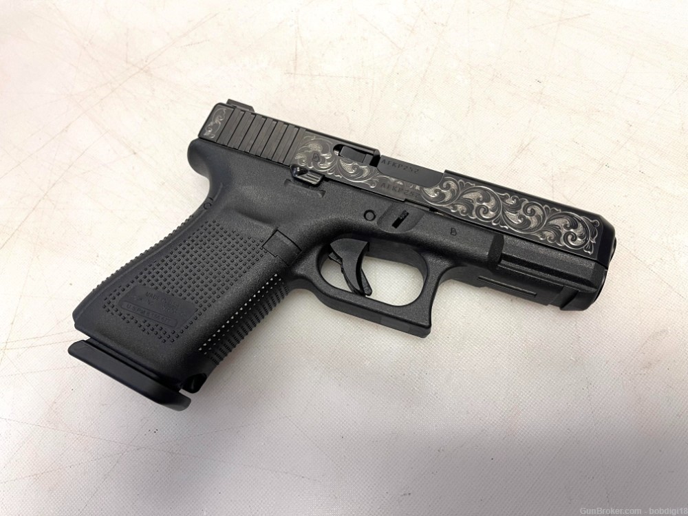 Glock Model G19M FBI Pistol 9MM Scroll Engraved 19M Night Sights NO CC FEES-img-1