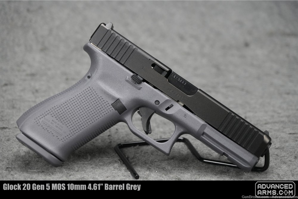 Glock 20 Gen 5 MOS 10mm 4.61” Barrel Grey *LIPSEY'S EXCLUSIVE*-img-1