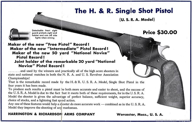 HARRINGTON & RICHARDSON USRA .22LR SINGLE SHOT PISTOL -img-18