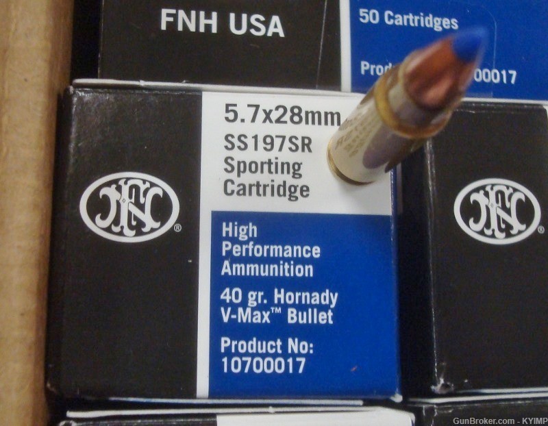 200 FN 5.7x28 Hollow Point 40 gran V-MAX SS197SR New Ammo 5.7 FN PS90 SS197-img-2