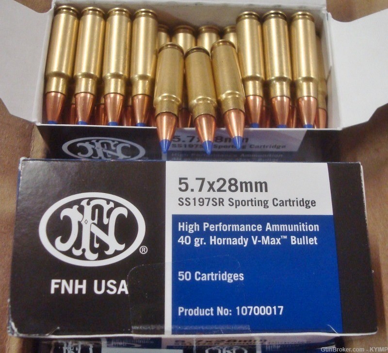 200 FN 5.7x28 Hollow Point 40 gran V-MAX SS197SR New Ammo 5.7 FN PS90 SS197-img-0