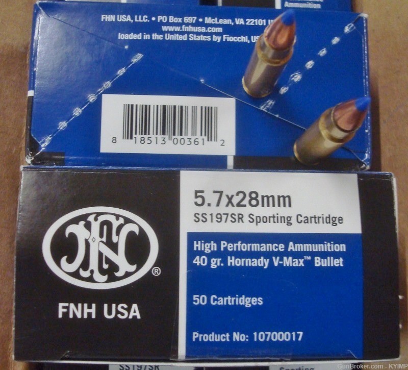 200 FN 5.7x28 Hollow Point 40 gran V-MAX SS197SR New Ammo 5.7 FN PS90 SS197-img-4