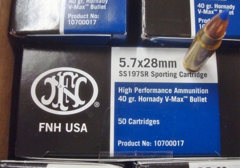 200 FN 5.7x28 Hollow Point 40 gran V-MAX SS197SR New Ammo 5.7 FN PS90 SS197-img-3