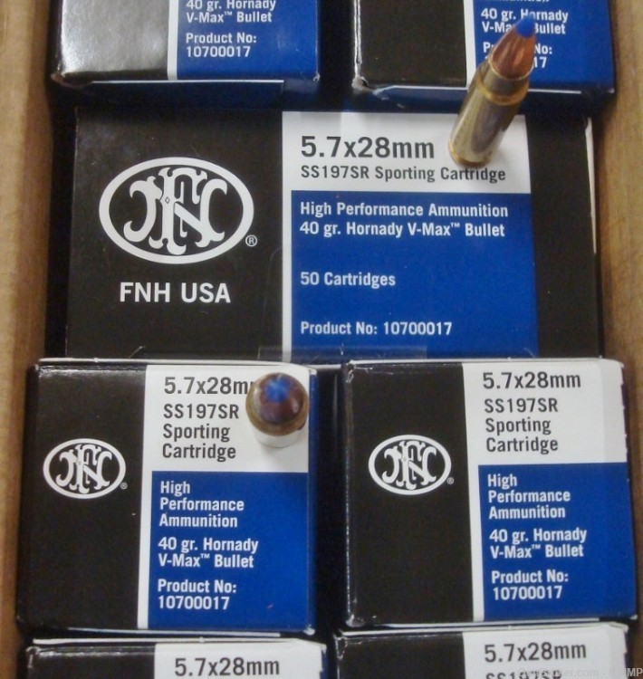 200 FN 5.7x28 Hollow Point 40 gran V-MAX SS197SR New Ammo 5.7 FN PS90 SS197-img-1