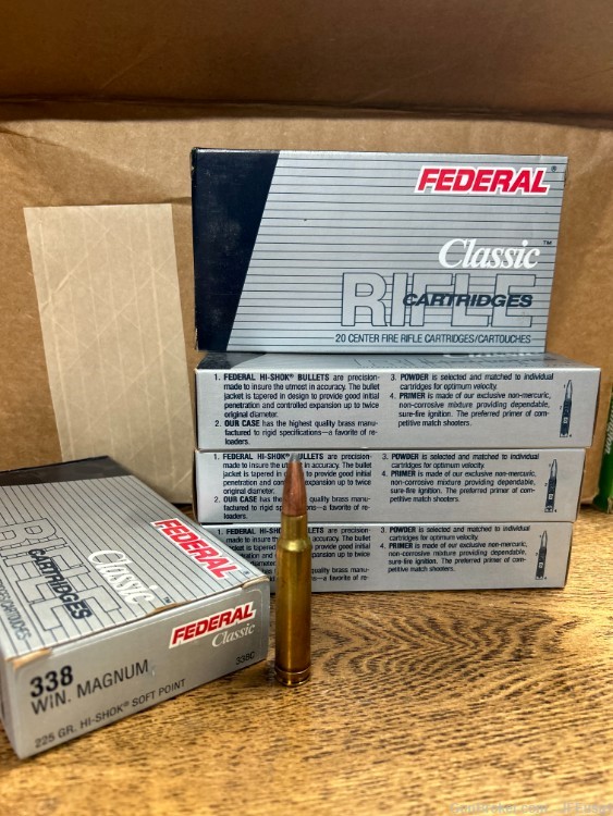 Federal Classic .338 Win Mag 225gr High Shock Soft Point -img-0