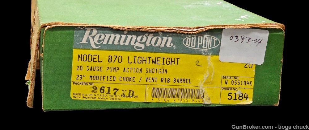 *Vintage* Remington 870 Lightweight 20 Gauge w/original box & paperwork 28"-img-23