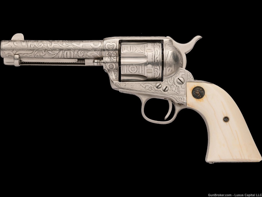 David Harris Cattle Brand Engraved Colt Single Action Army Revolver-img-0