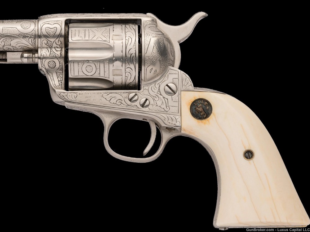 David Harris Cattle Brand Engraved Colt Single Action Army Revolver-img-2