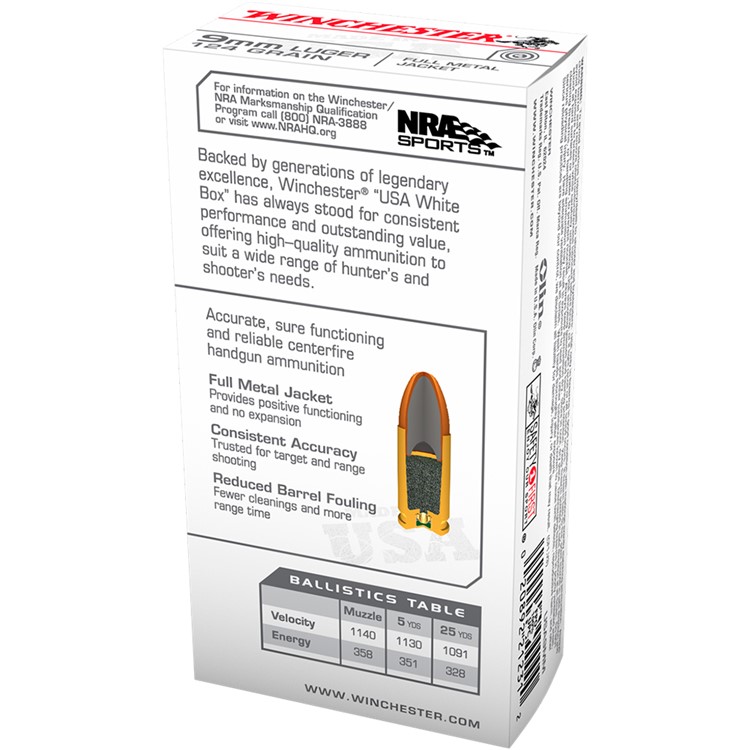 WINCHESTER USA 9mm 124Gr FMJ Bullets (USA9MM)-img-2