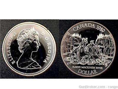 1989 Canada indian/canoe bicentennial comme silver dollar w/case (d4)-img-0