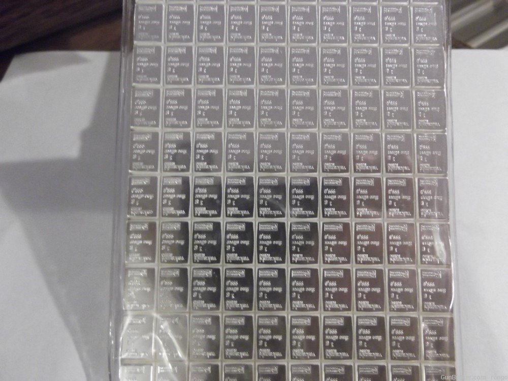 100 x 1 gram  SILVER BAR  Valcambi Silver CombiBar-img-0