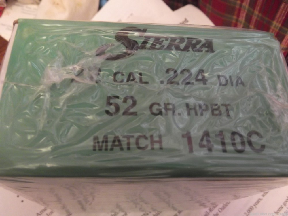 500 rds 224 sierra 52 gr HPBT BULLETS **match 1410C**-img-0