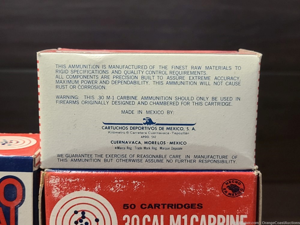 350 Rounds of Mexican M1 .30 Carbine 110gr. FMJ Rifle Ammo-img-1