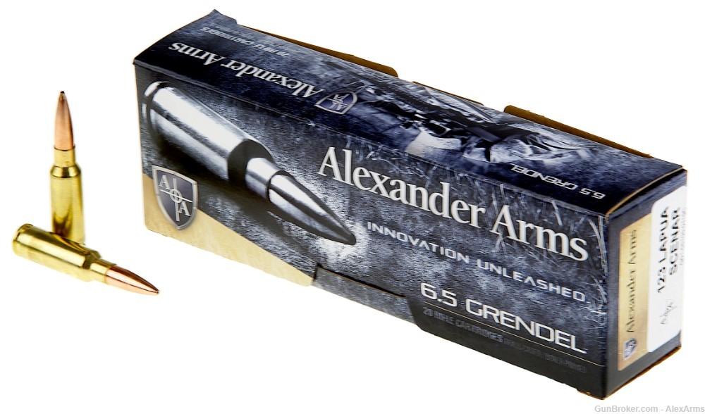6.5 Grendel 123g Lapua Scenar Loaded Ammo by Alexander Arms-img-0