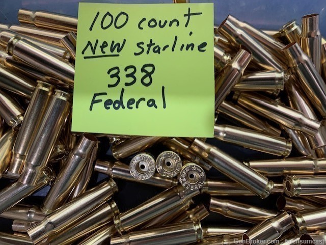 100 Count New Starline 338 Federal Brass-img-0