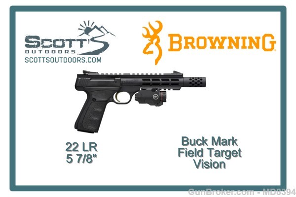 Factory New Browning Buck Mark Field Target Vision 22LR 5 7/8"-img-0